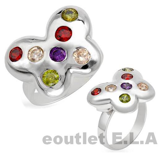 1.6CT CZ BUTTERFLY RING SOLID SILVER-sz7